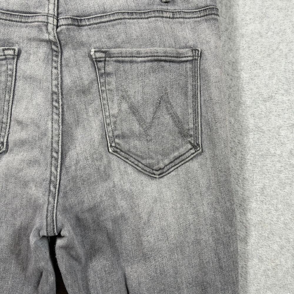 MOTHER Hustler Ankle Fray Daytona Nights Jeans Size 29 Gray Denim Raw Hem - Picture 10 of 11